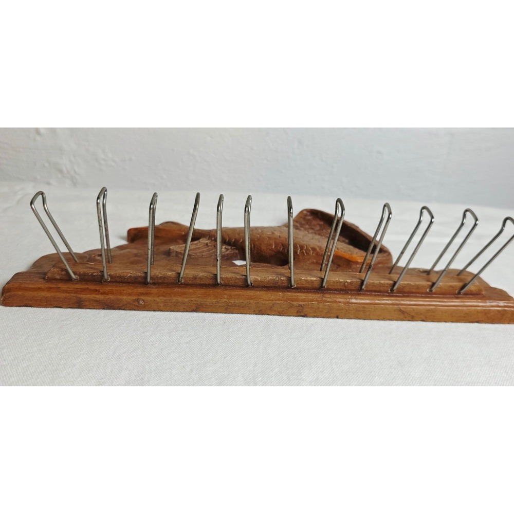 Vintage Faux Wood Flying Mallard Duck Wall Tie Belt Rack 12 Hooks - Picture 11 of 11